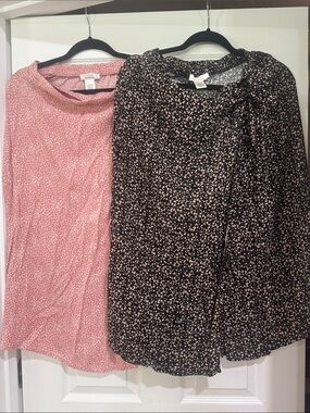 Urban Romantics Pink and Black cheetah wrap skirt Duo